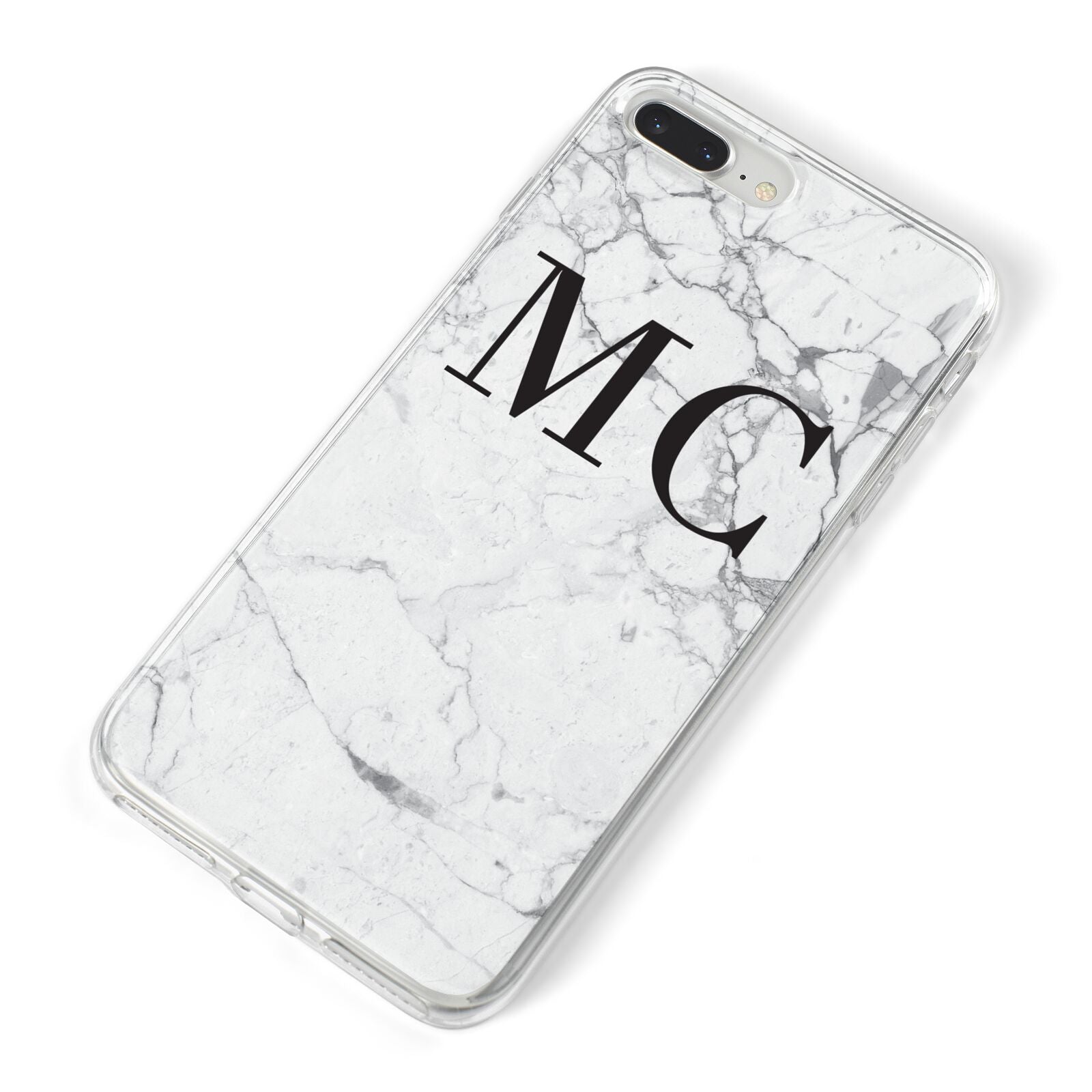Personalised Marble Initials iPhone 8 Plus Bumper Case on Silver iPhone Alternative Image