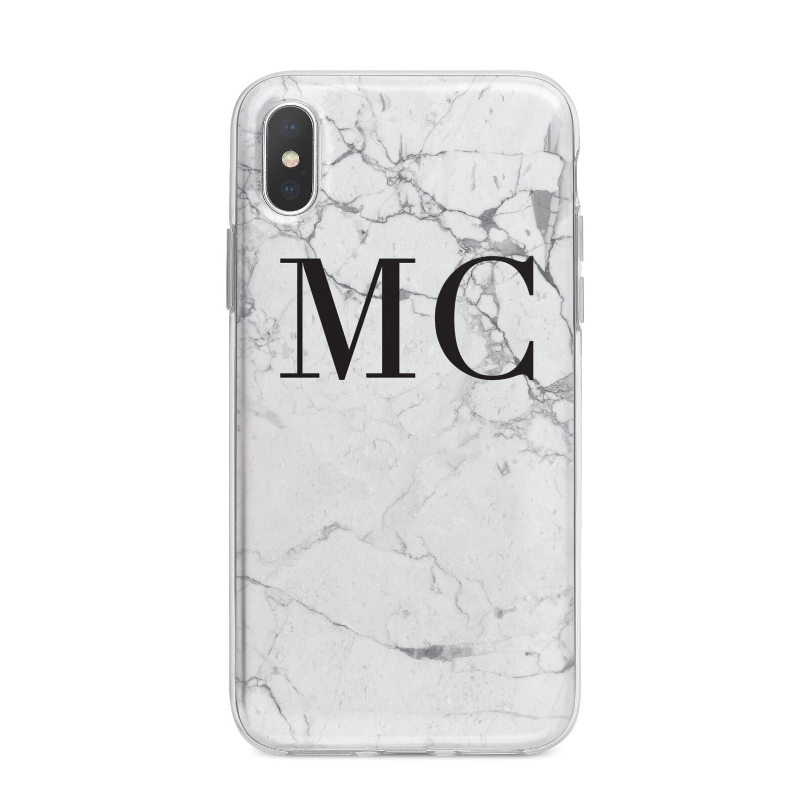 Personalised Marble Initials iPhone X Bumper Case on Silver iPhone Alternative Image 1