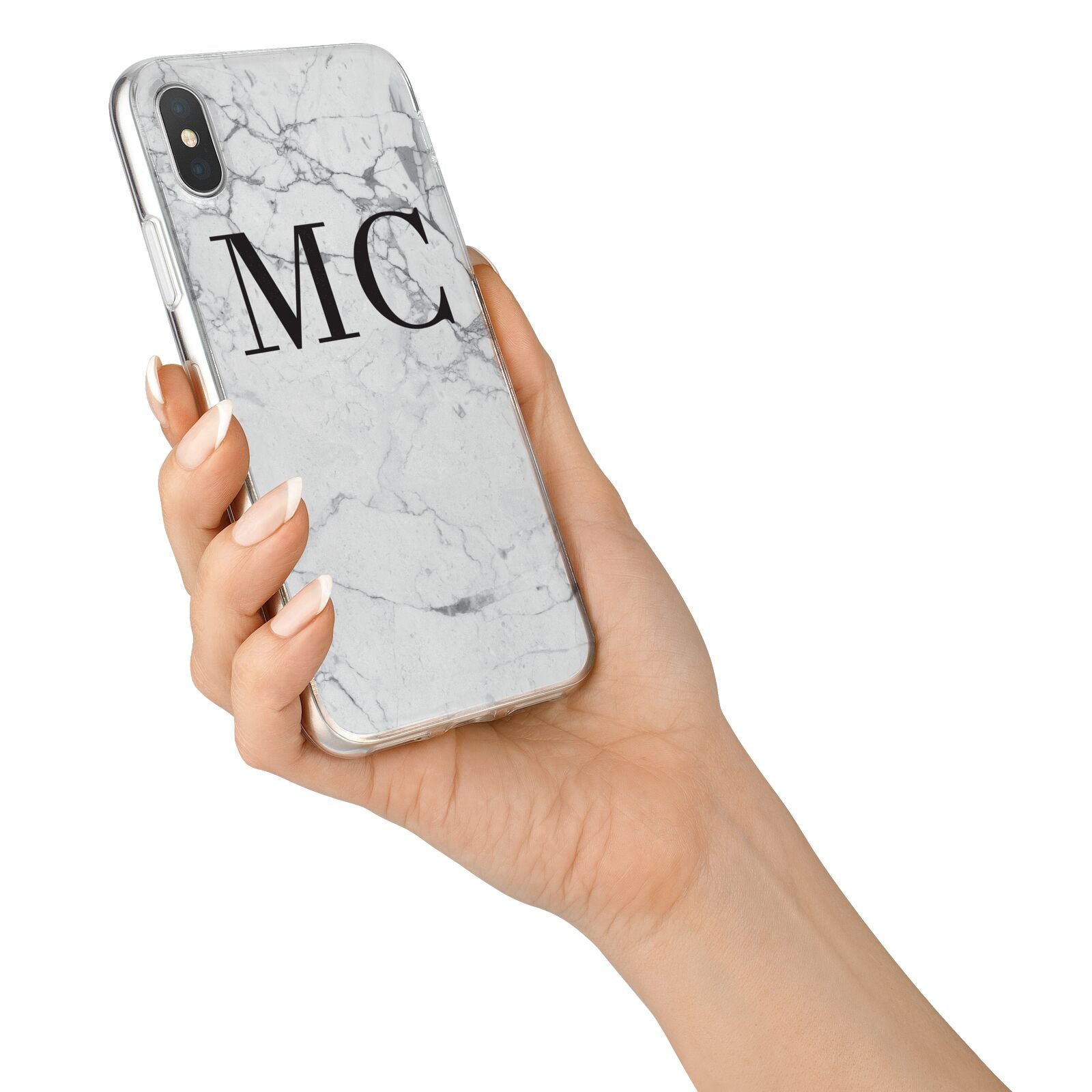 Personalised Marble Initials iPhone X Bumper Case on Silver iPhone Alternative Image 2