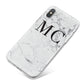 Personalised Marble Initials iPhone X Bumper Case on Silver iPhone