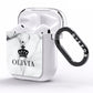 Personalised Marble Name Crown AirPods Clear Case Side Image