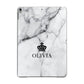 Personalised Marble Name Crown Apple iPad Grey Case