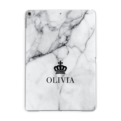 Personalised Marble Name Crown Apple iPad Silver Case