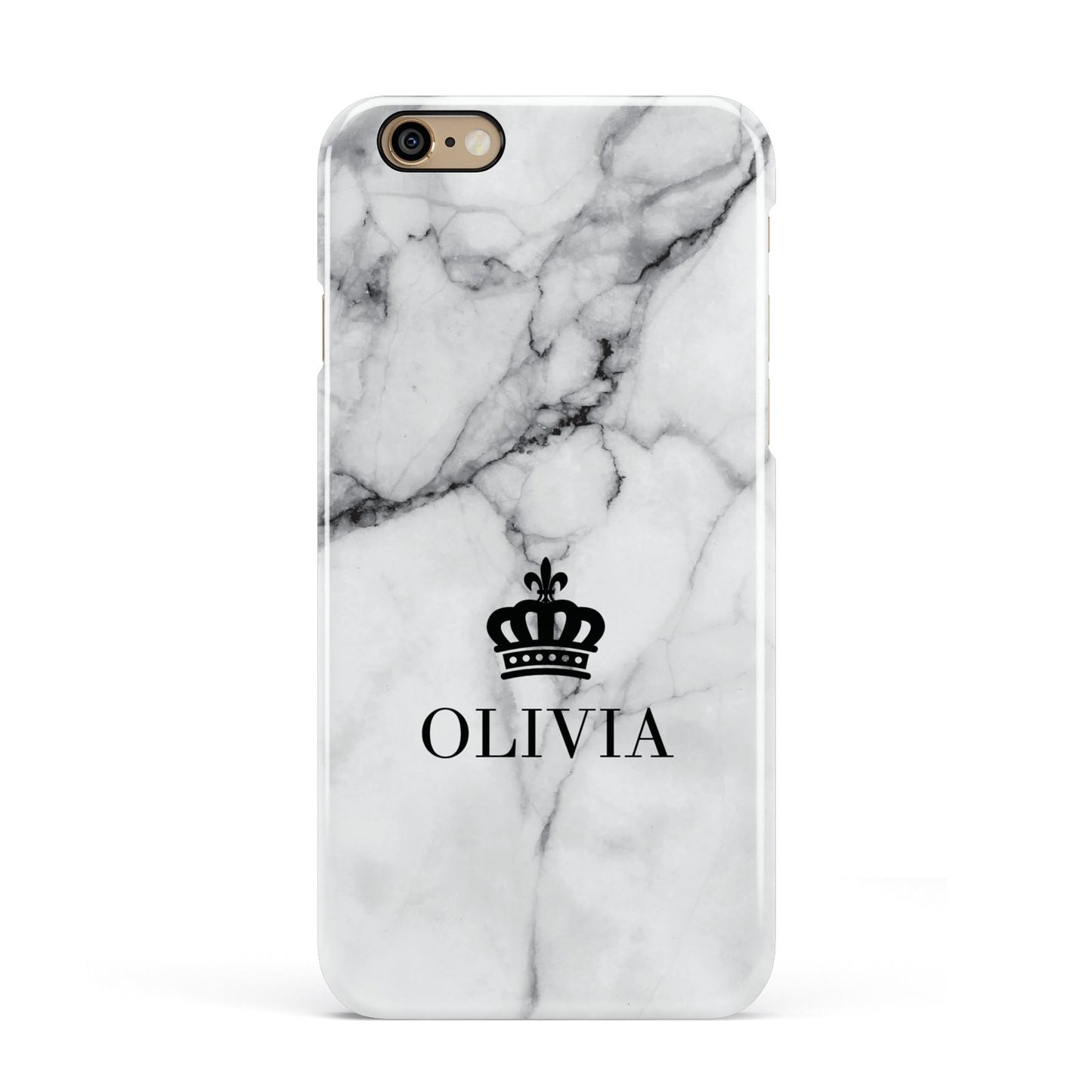 Personalised Marble Name Crown Apple iPhone 6 3D Snap Case