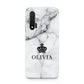 Personalised Marble Name Crown Huawei Nova 6 Phone Case