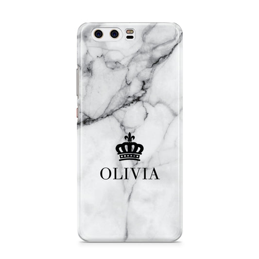 Personalised Marble Name Crown Huawei P10 Phone Case