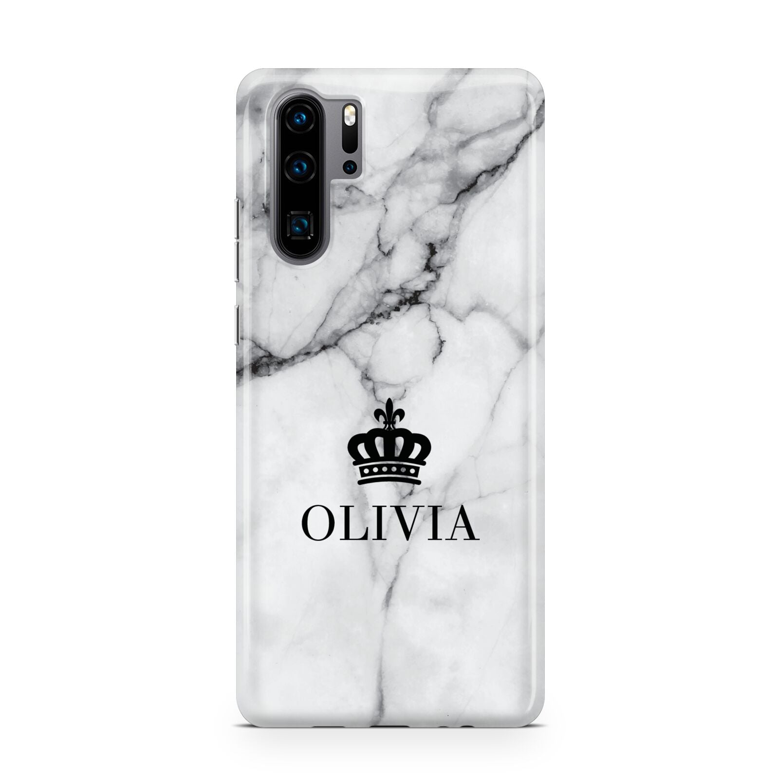 Personalised Marble Name Crown Huawei P30 Pro Phone Case