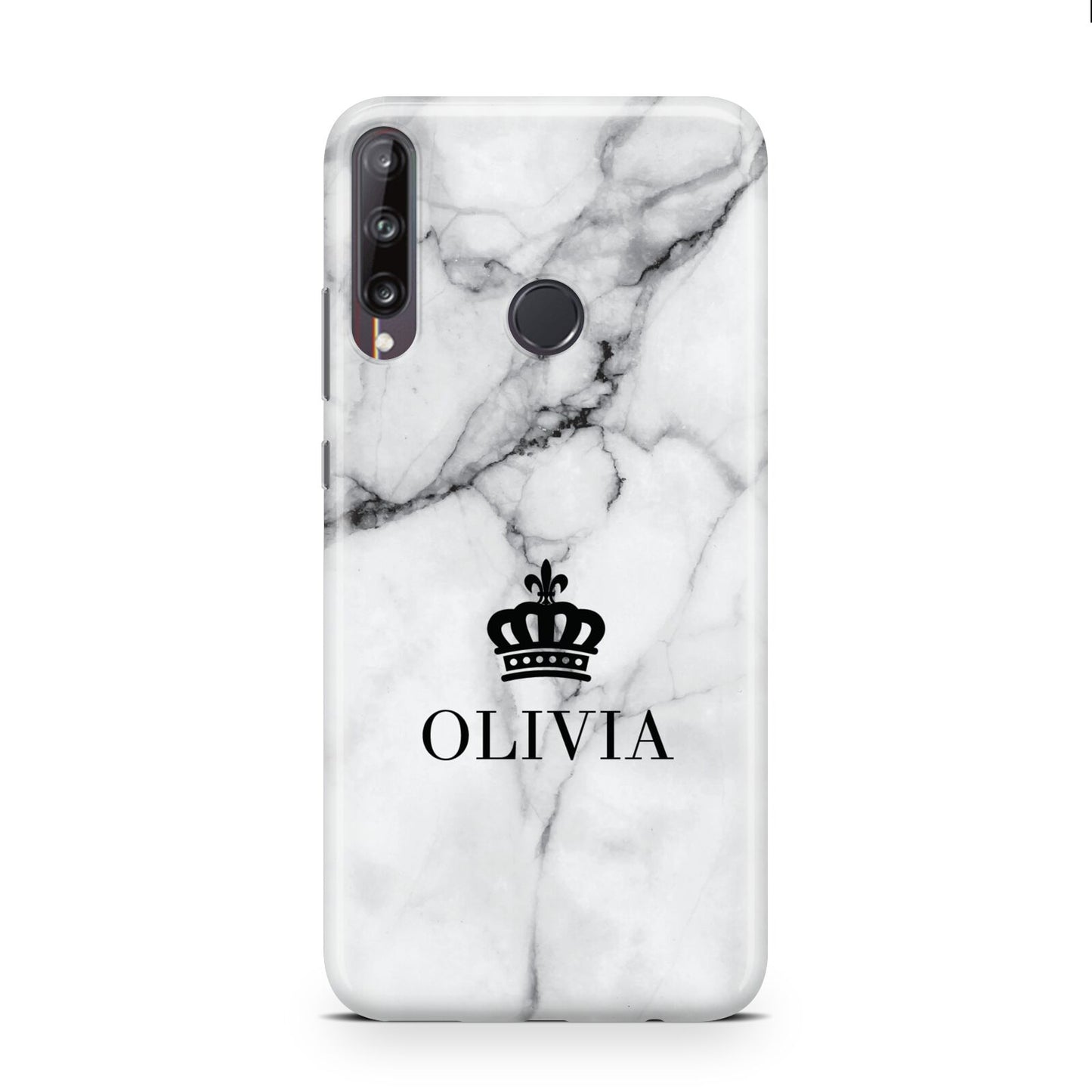 Personalised Marble Name Crown Huawei P40 Lite E Phone Case