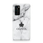 Personalised Marble Name Crown Huawei P40 Phone Case