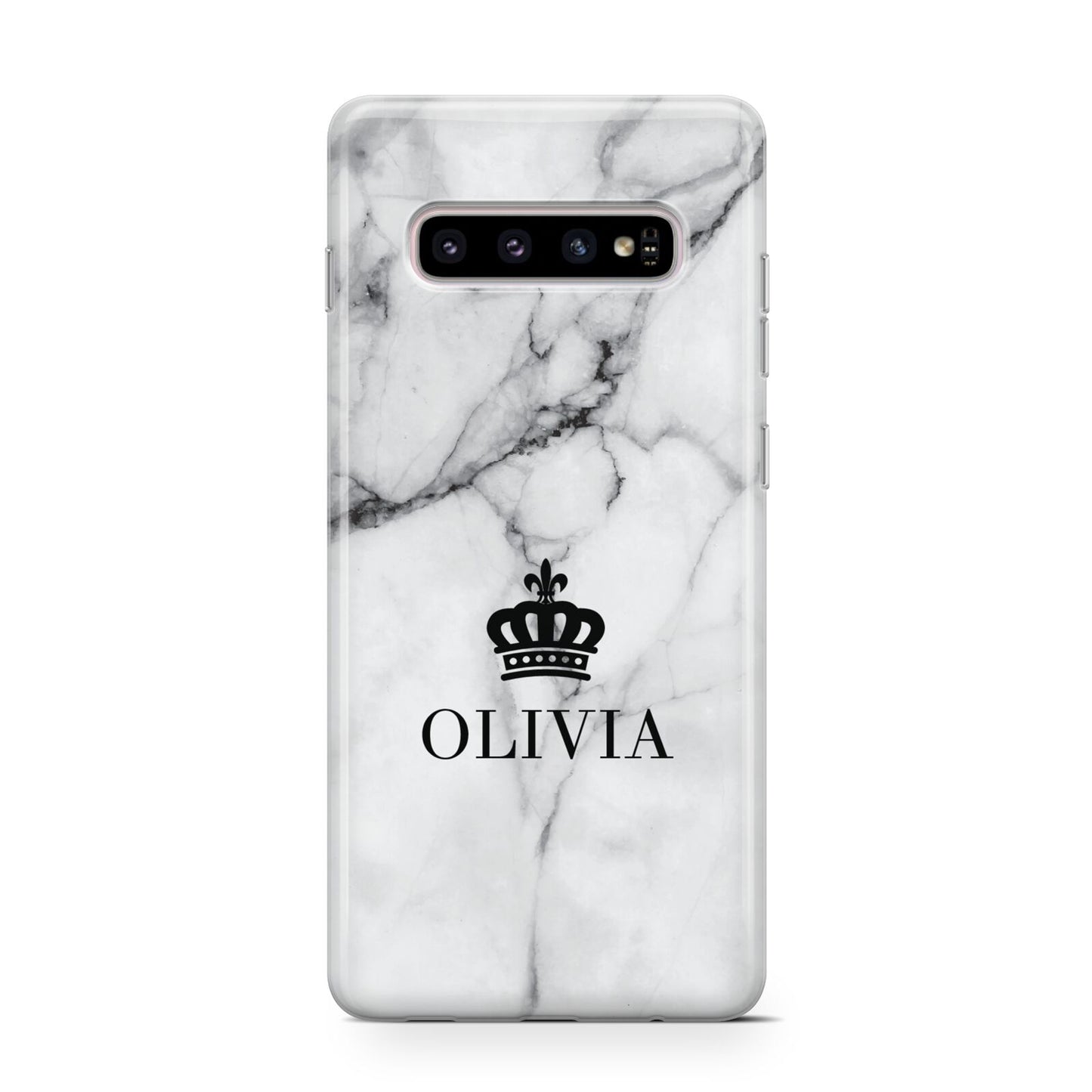 Personalised Marble Name Crown Protective Samsung Galaxy Case
