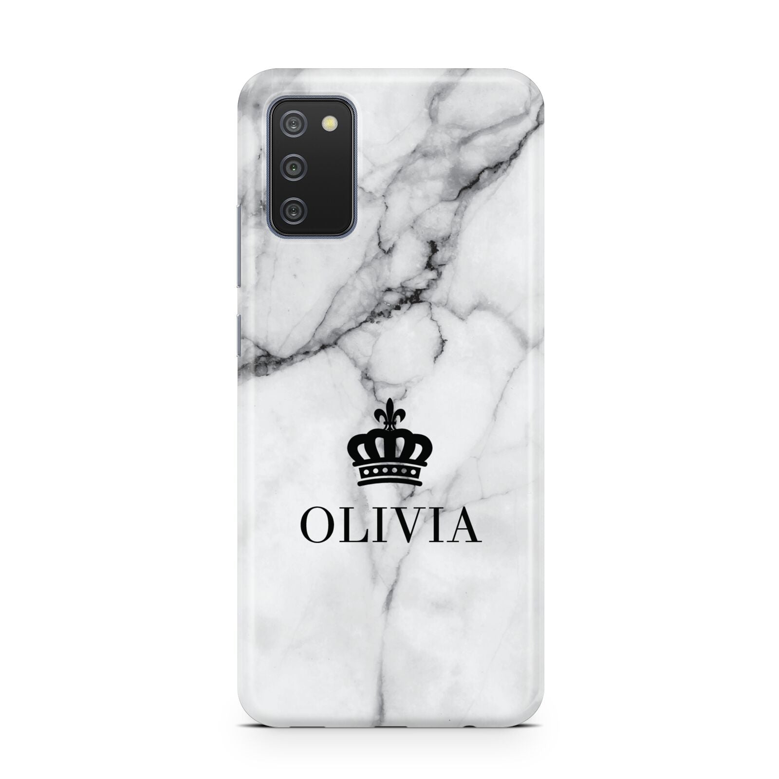 Personalised Marble Name Crown Samsung A02s Case