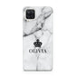 Personalised Marble Name Crown Samsung A12 Case