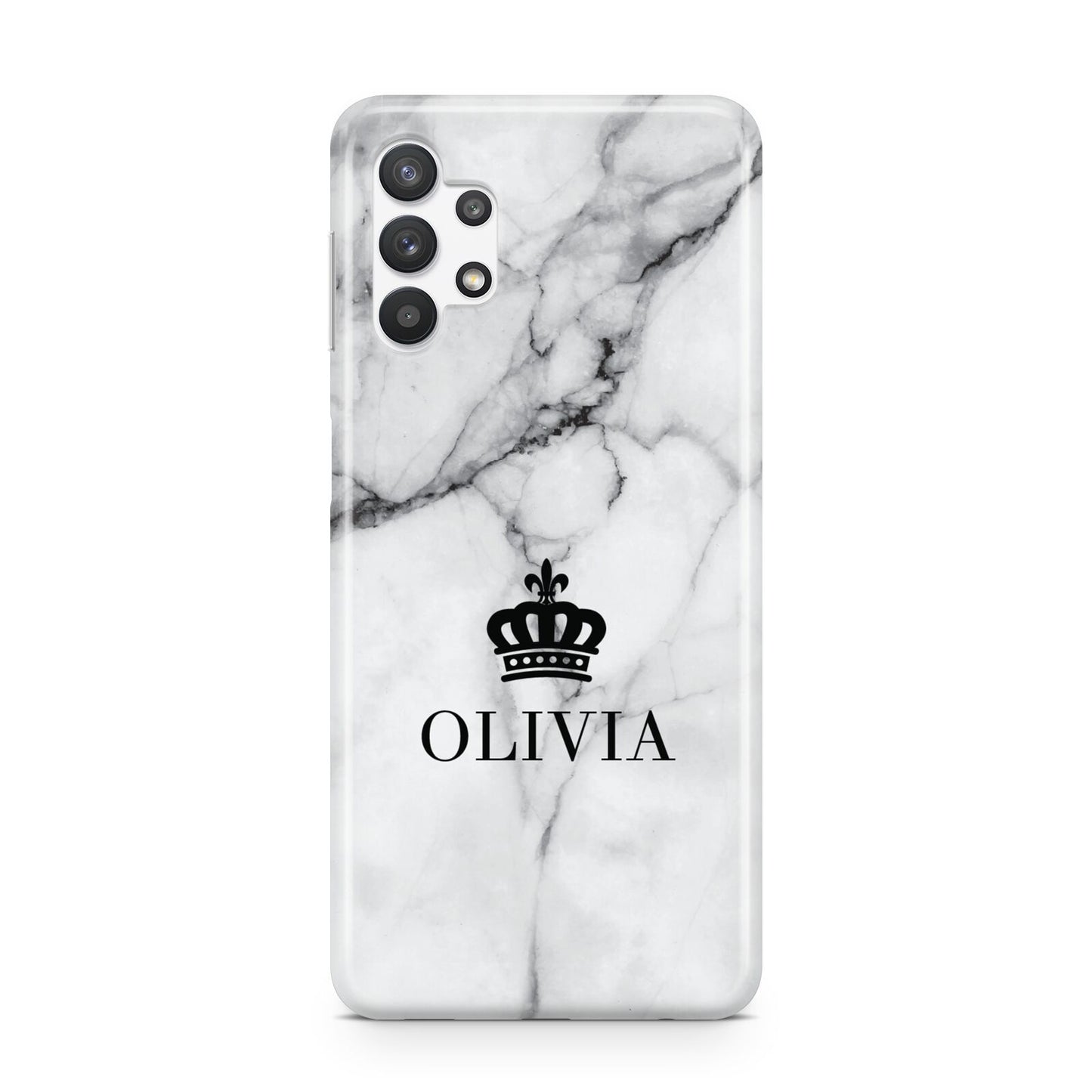 Personalised Marble Name Crown Samsung A32 5G Case