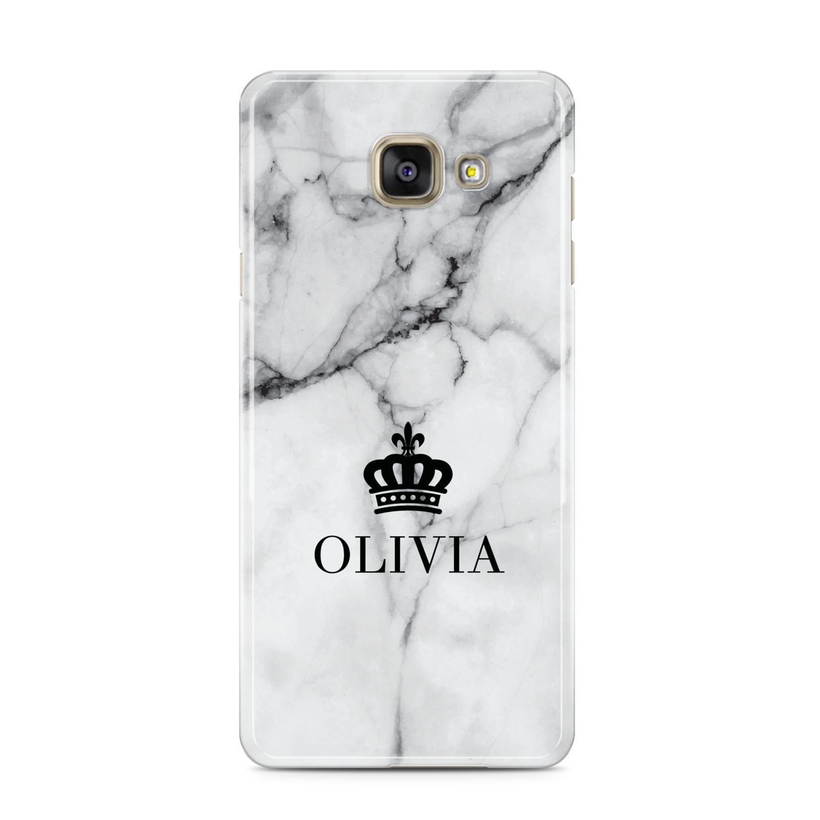 Personalised Marble Name Crown Samsung Galaxy A3 2016 Case on gold phone