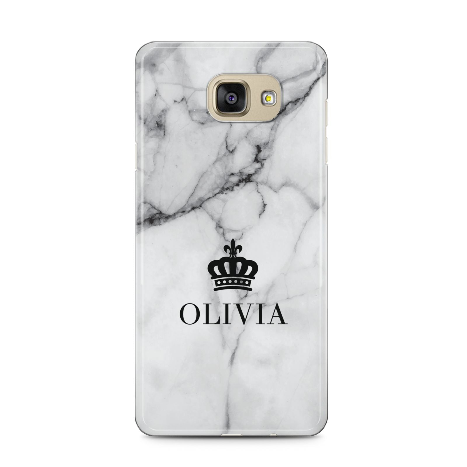 Personalised Marble Name Crown Samsung Galaxy A5 2016 Case on gold phone