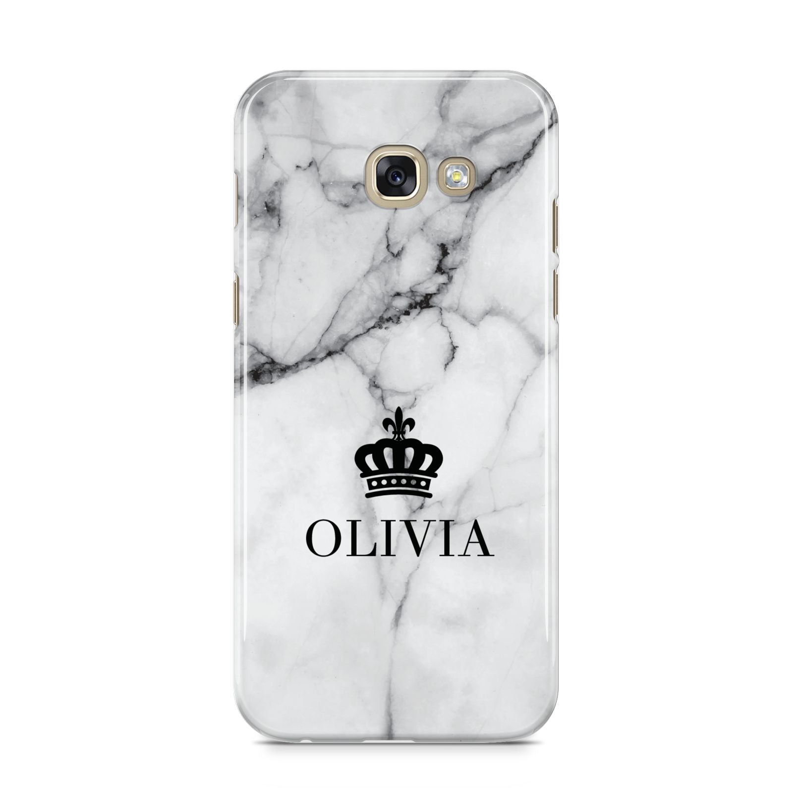 Personalised Marble Name Crown Samsung Galaxy A5 2017 Case on gold phone