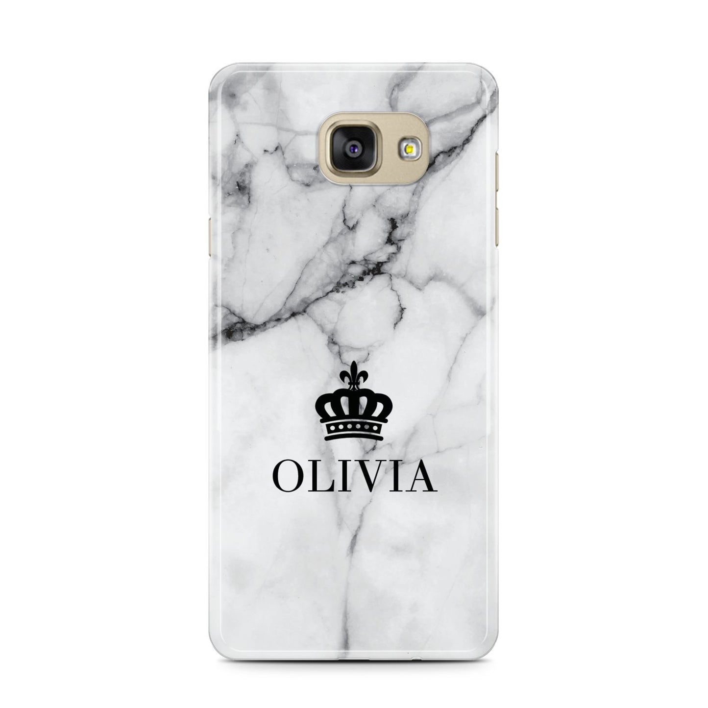 Personalised Marble Name Crown Samsung Galaxy A7 2016 Case on gold phone