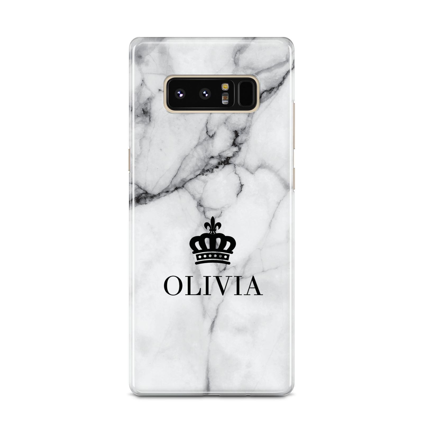 Personalised Marble Name Crown Samsung Galaxy Note 8 Case