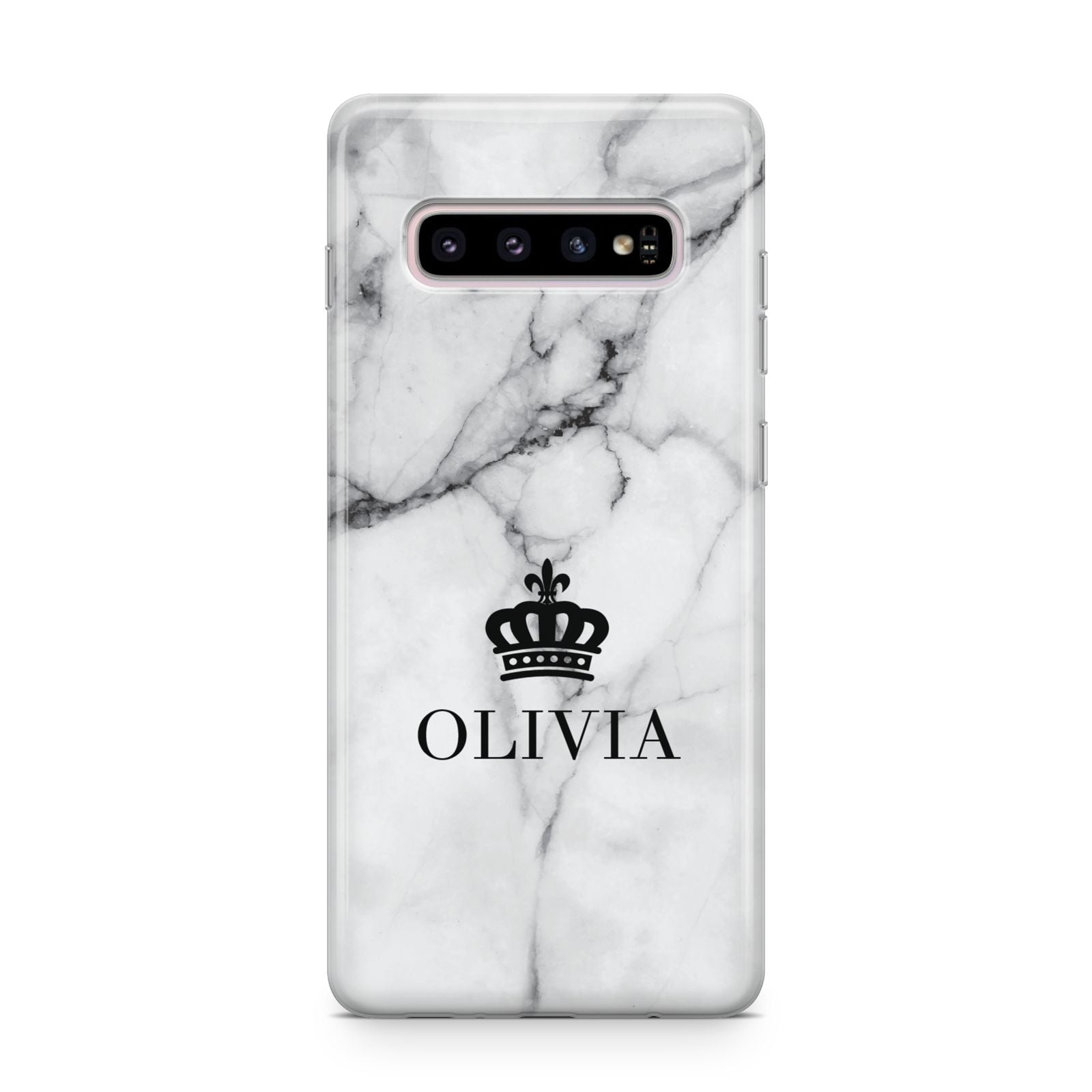 Personalised Marble Name Crown Samsung Galaxy S10 Plus Case