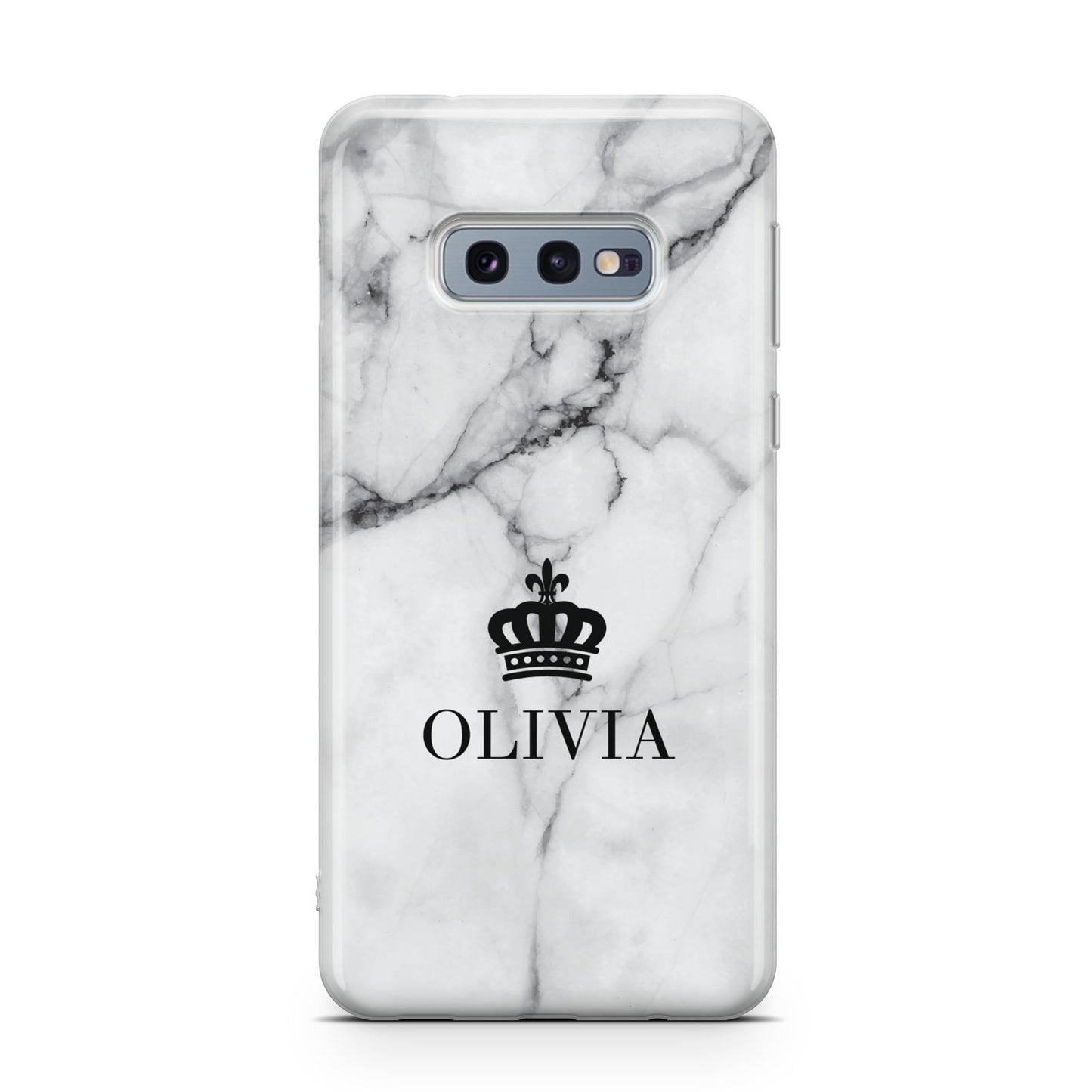 Personalised Marble Name Crown Samsung Galaxy S10E Case
