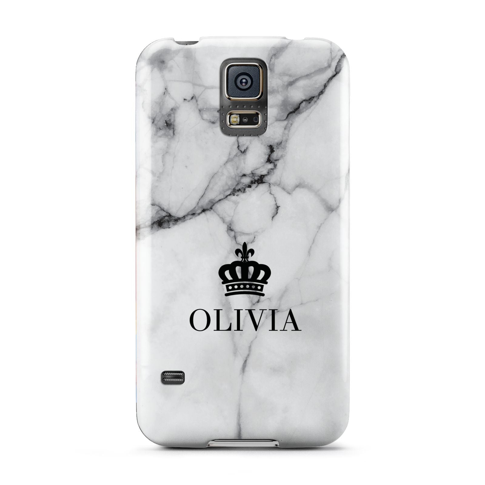 Personalised Marble Name Crown Samsung Galaxy S5 Case