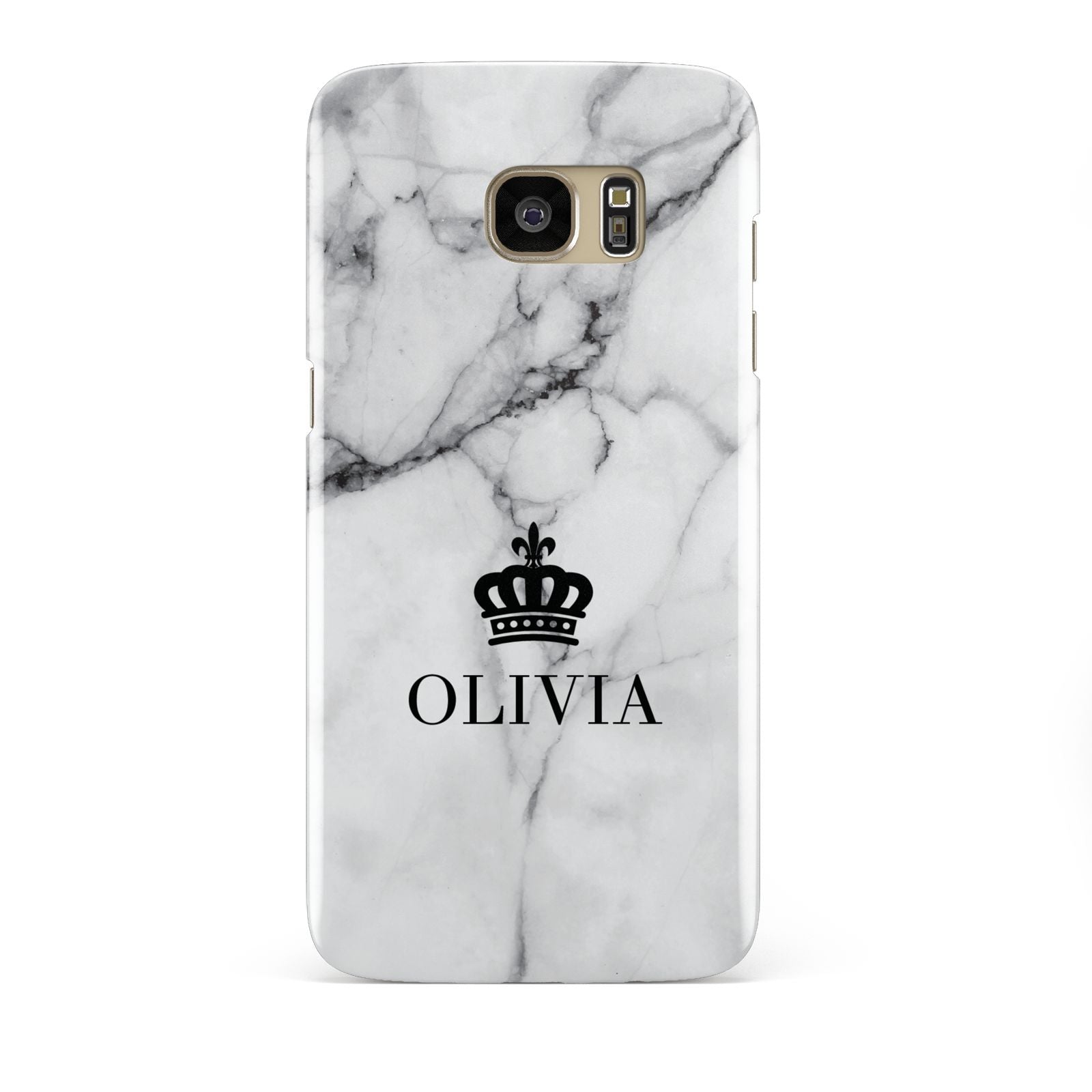 Personalised Marble Name Crown Samsung Galaxy S7 Edge Case