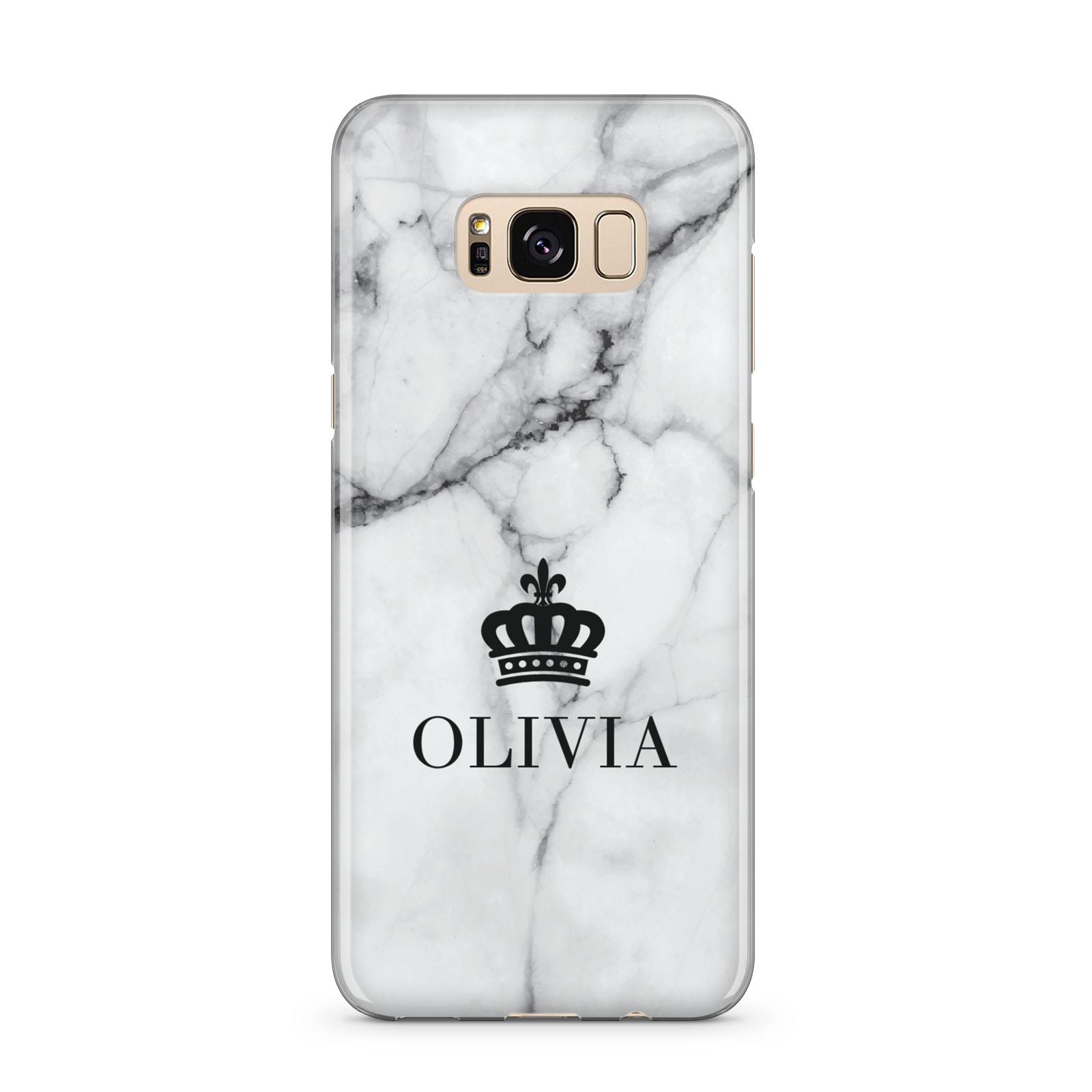 Personalised Marble Name Crown Samsung Galaxy S8 Plus Case
