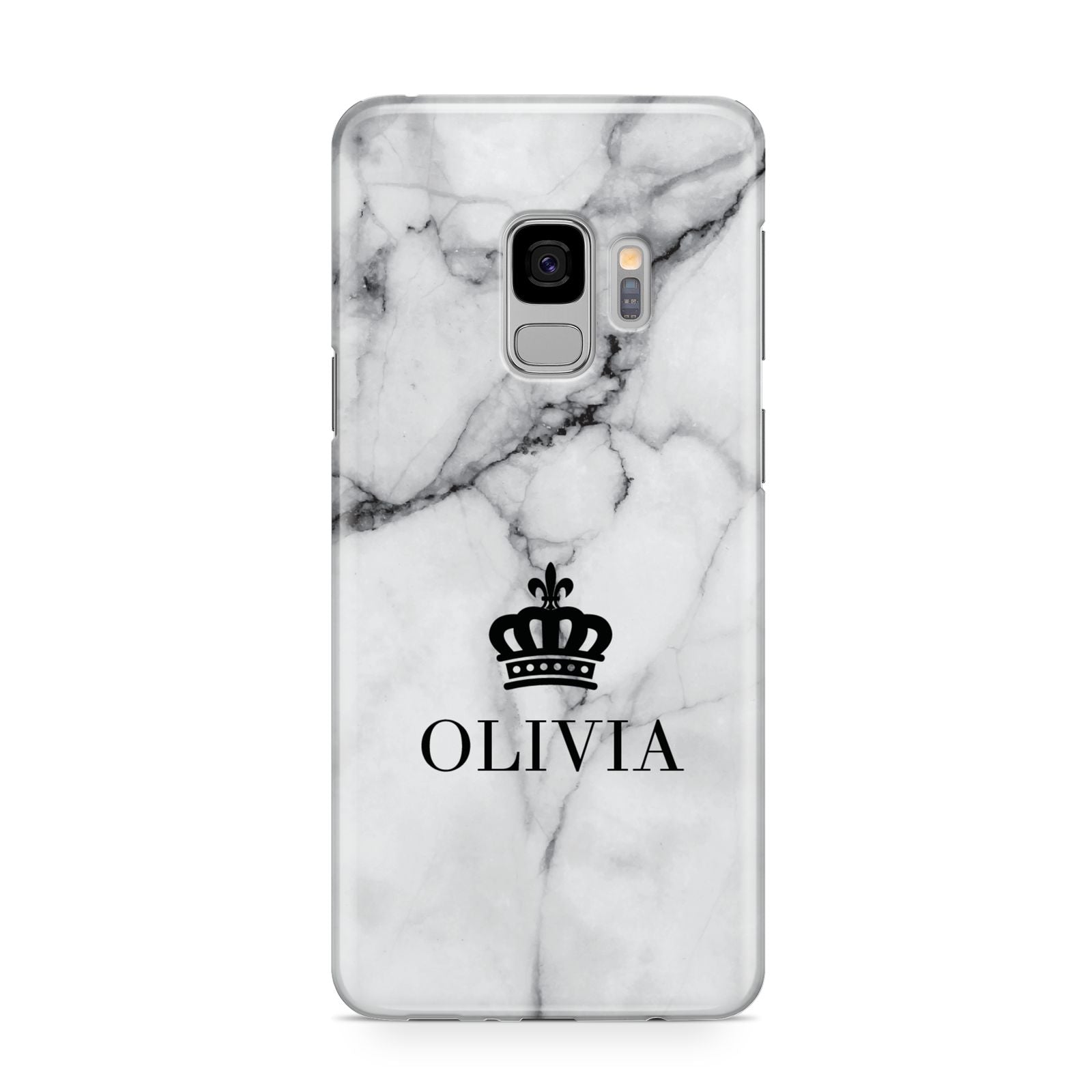 Personalised Marble Name Crown Samsung Galaxy S9 Case