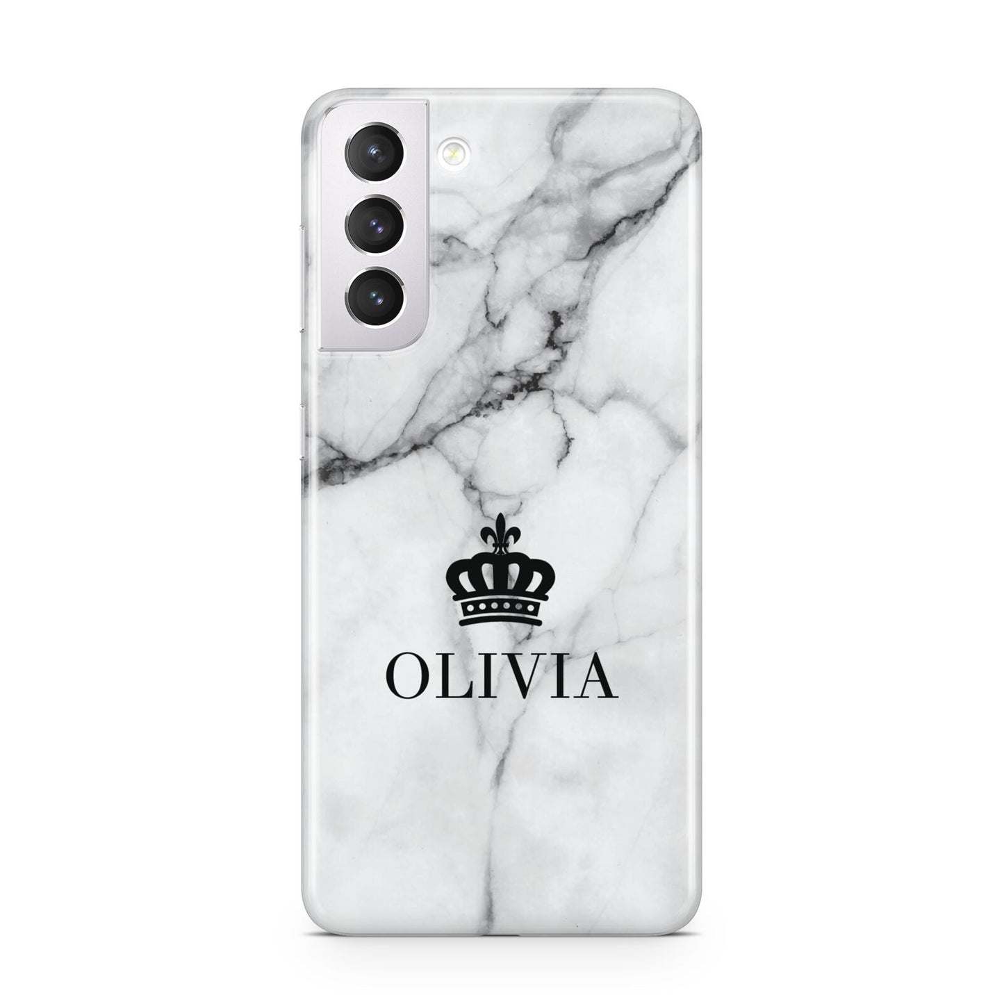 Personalised Marble Name Crown Samsung S21 Case