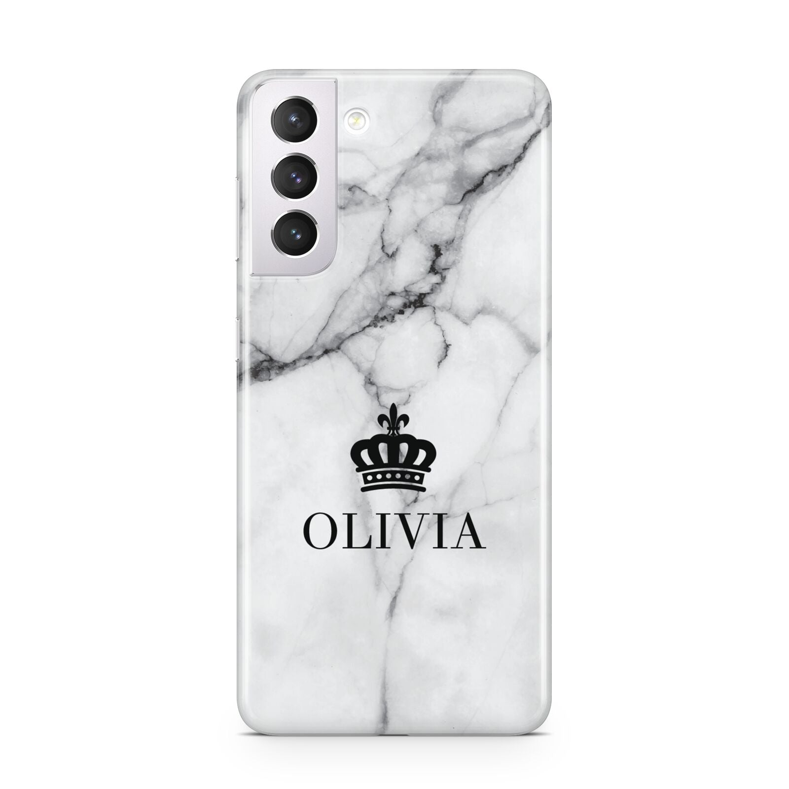 Personalised Marble Name Crown Samsung S21 Case
