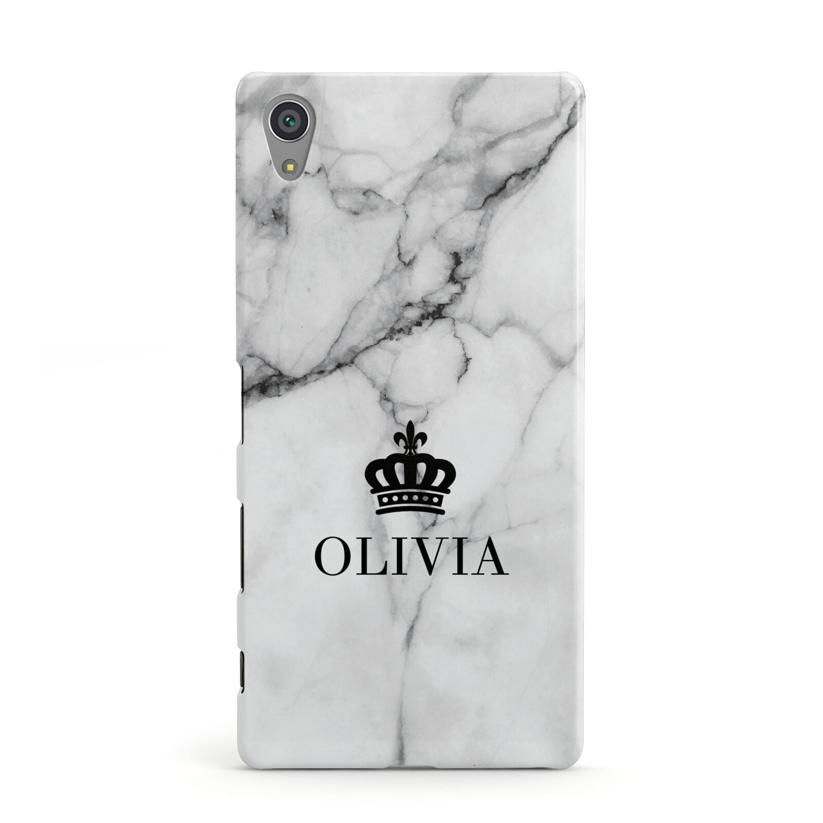 Personalised Marble Name Crown Sony Xperia Case
