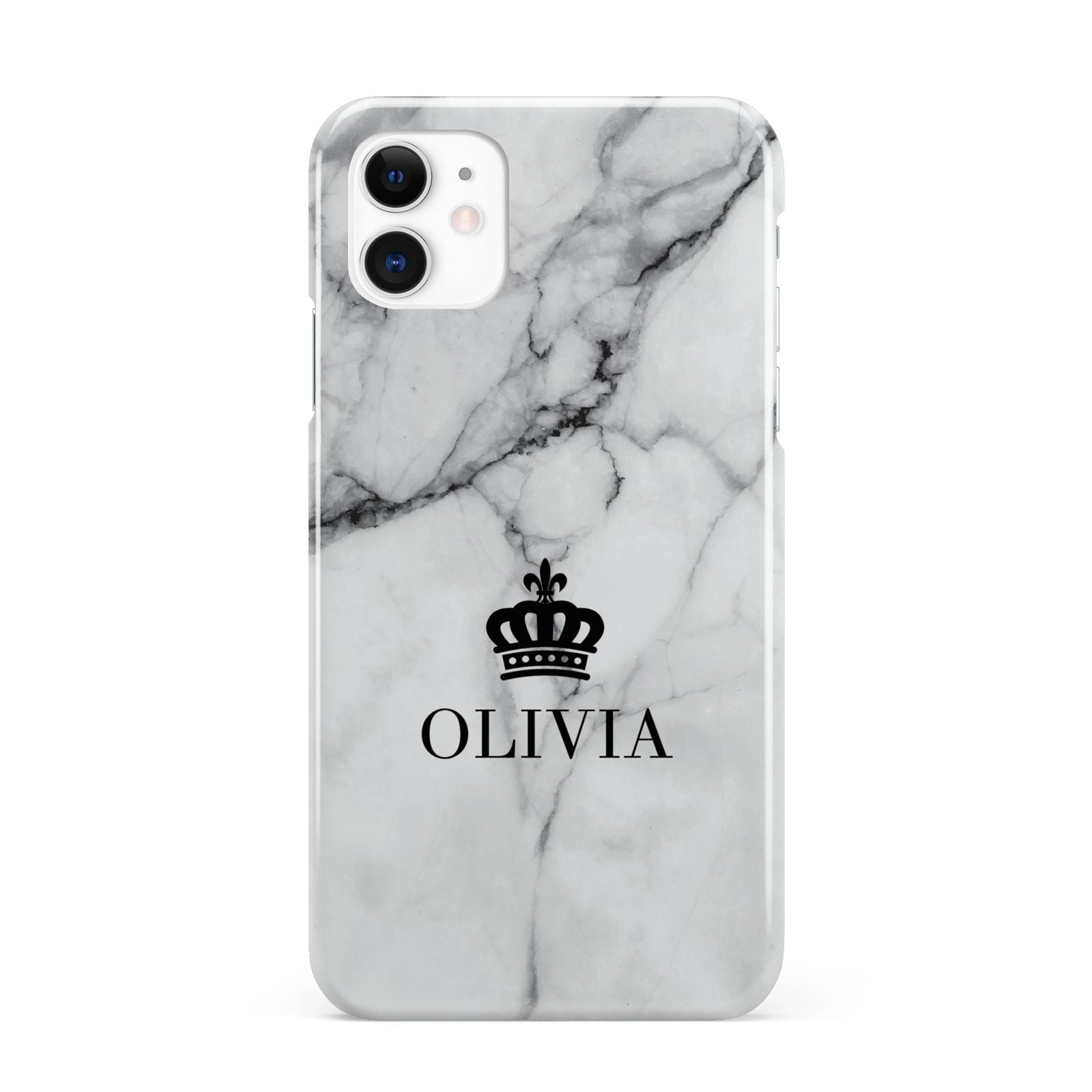 Personalised Marble Name Crown iPhone 11 3D Snap Case