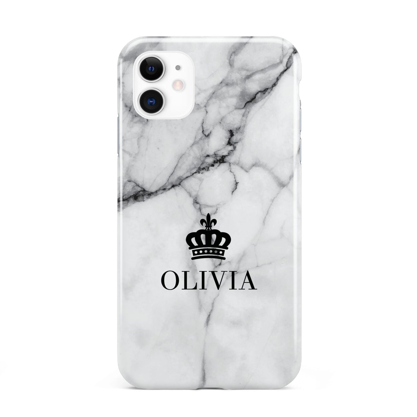 Personalised Marble Name Crown iPhone 11 3D Tough Case
