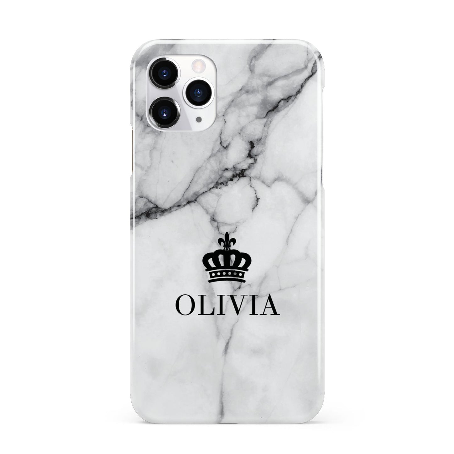 Personalised Marble Name Crown iPhone 11 Pro 3D Snap Case