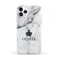 Personalised Marble Name Crown iPhone 11 Pro 3D Tough Case