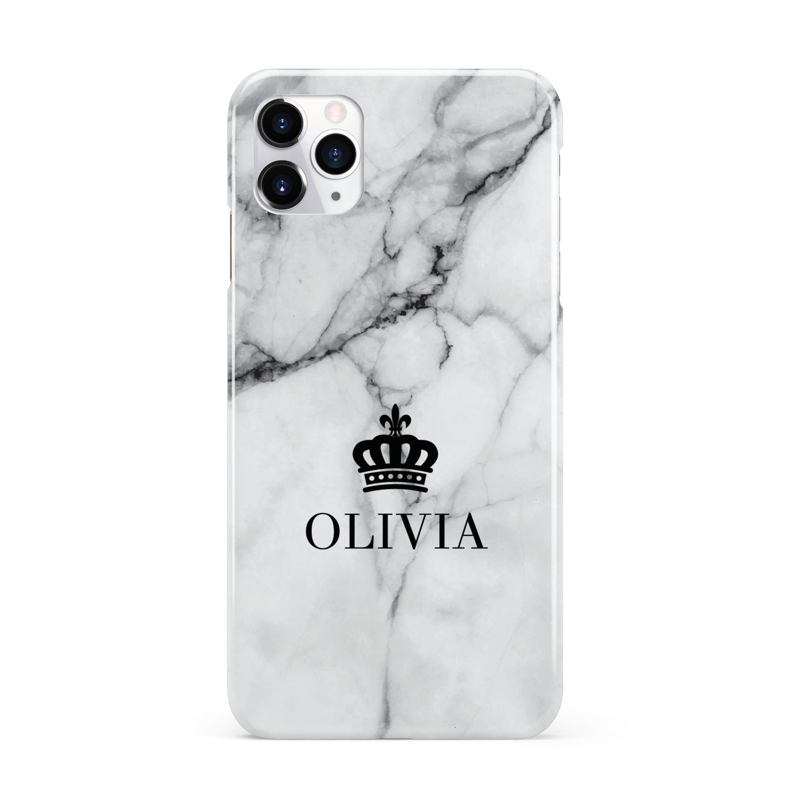 Personalised Marble Name Crown iPhone 11 Pro Max 3D Snap Case