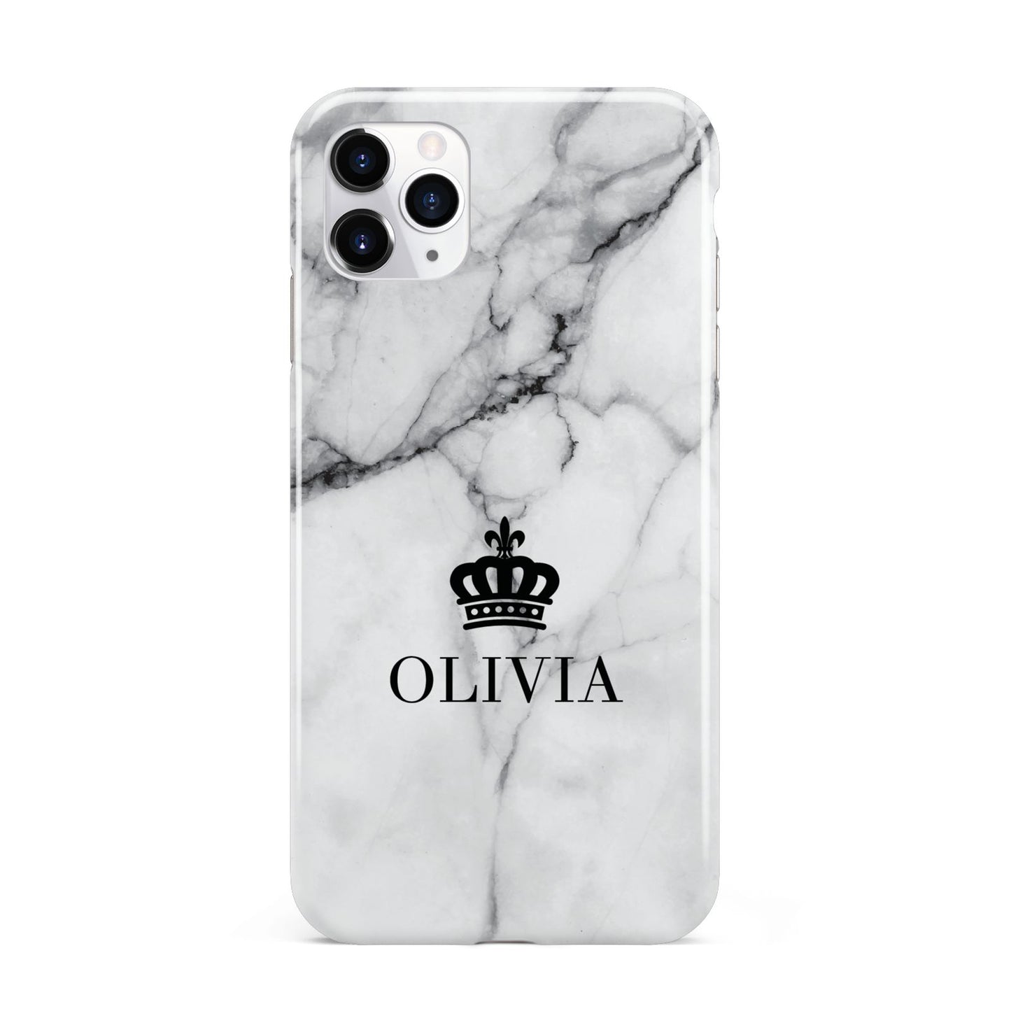 Personalised Marble Name Crown iPhone 11 Pro Max 3D Tough Case