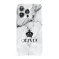 Personalised Marble Name Crown iPhone 13 Pro Full Wrap 3D Snap Case