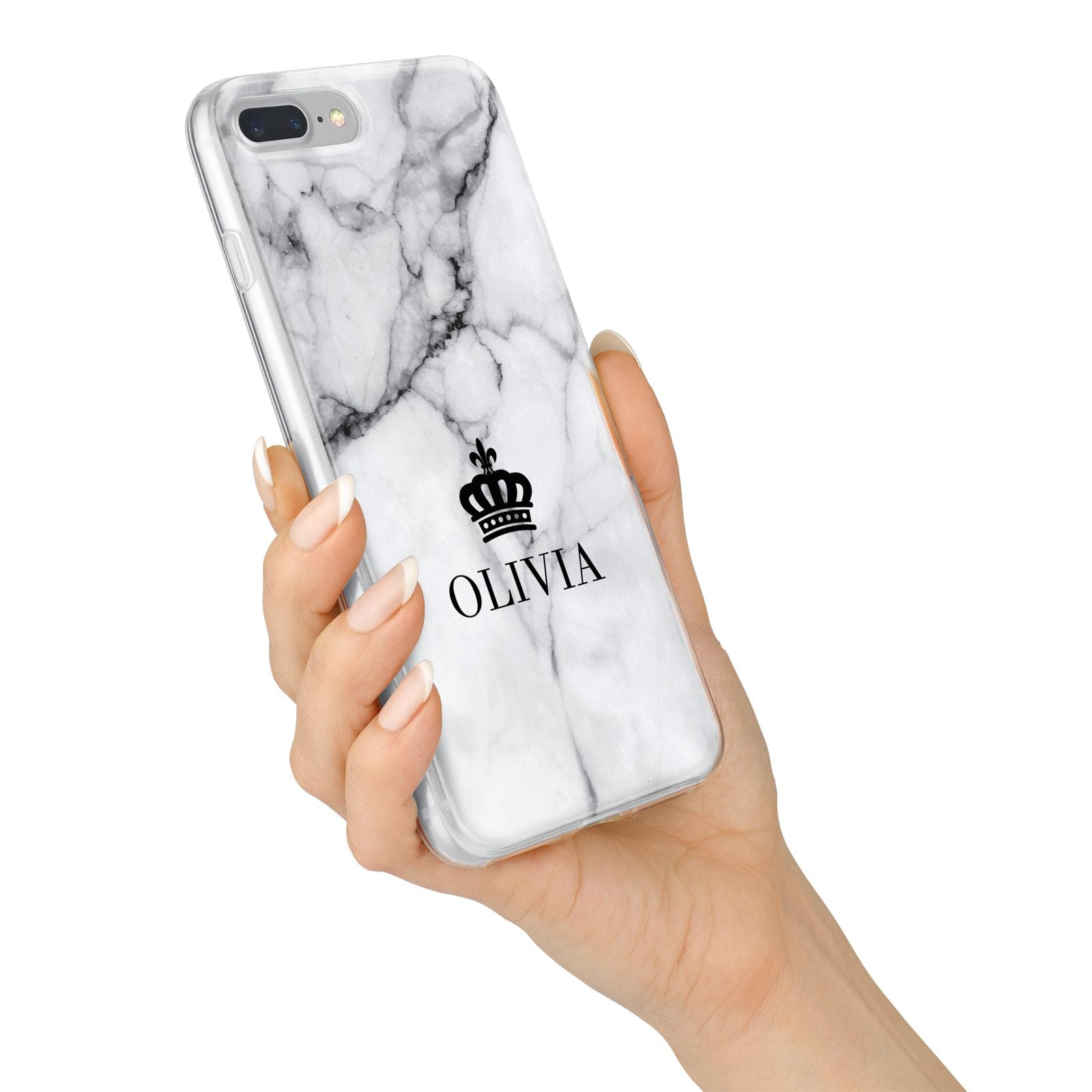 Personalised Marble Name Crown iPhone 7 Plus Bumper Case on Silver iPhone Alternative Image
