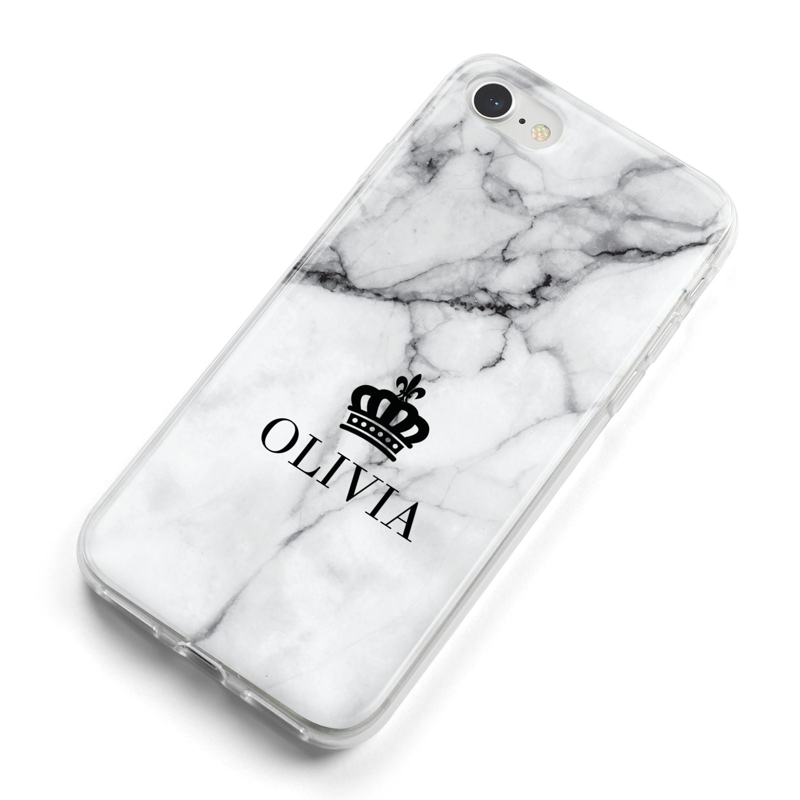 Personalised Marble Name Crown iPhone 8 Bumper Case on Silver iPhone Alternative Image