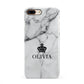 Personalised Marble Name Crown iPhone 8 Plus 3D Snap Case on Gold Phone