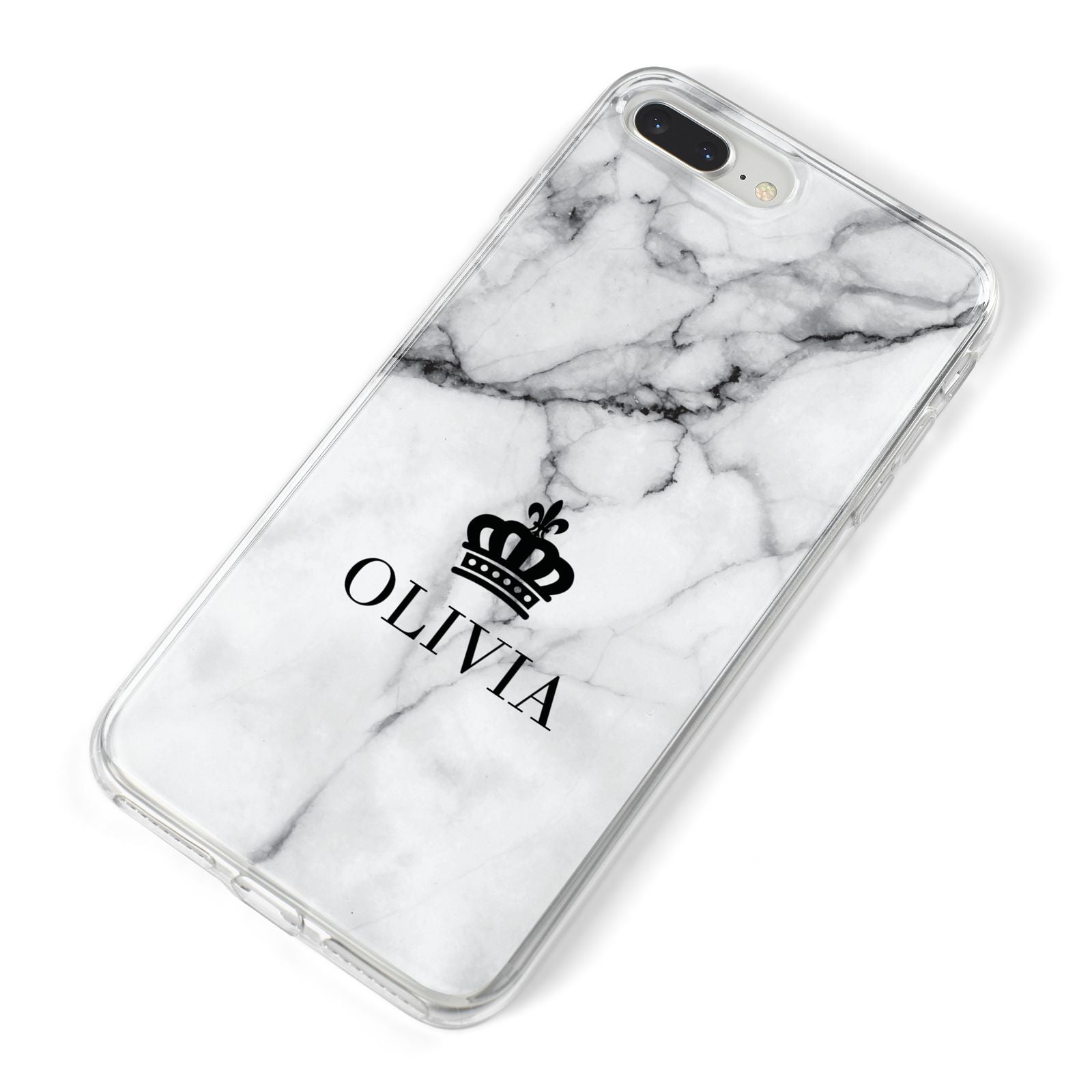 Personalised Marble Name Crown iPhone 8 Plus Bumper Case on Silver iPhone Alternative Image