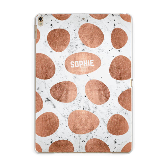 Personalised Marble Name Initials Rose Gold Dots Apple iPad Gold Case