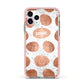 Personalised Marble Name Initials Rose Gold Dots Apple iPhone 11 Pro in Silver with Pink Impact Case