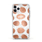 Personalised Marble Name Initials Rose Gold Dots Apple iPhone 11 Pro in Silver with White Impact Case