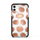 Personalised Marble Name Initials Rose Gold Dots Apple iPhone 11 in White with Black Impact Case