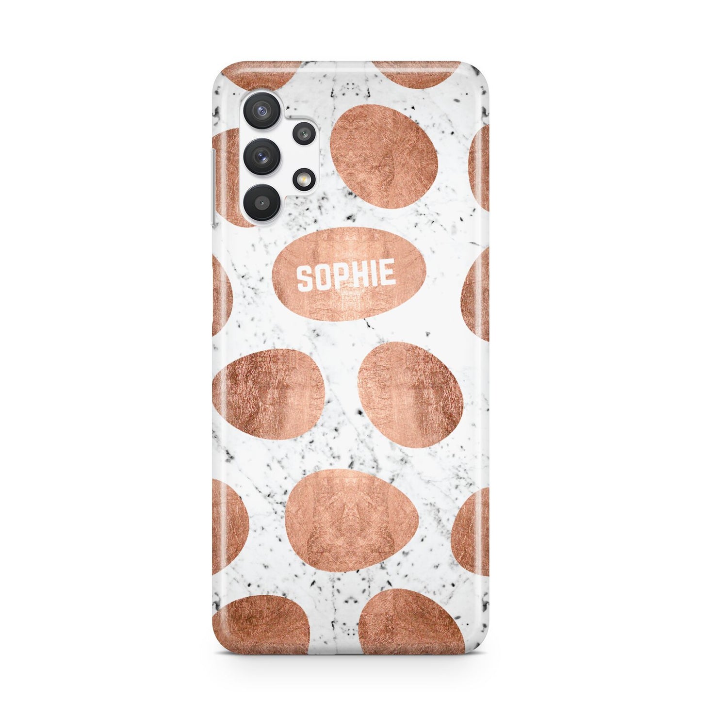 Personalised Marble Name Initials Rose Gold Dots Samsung A32 5G Case