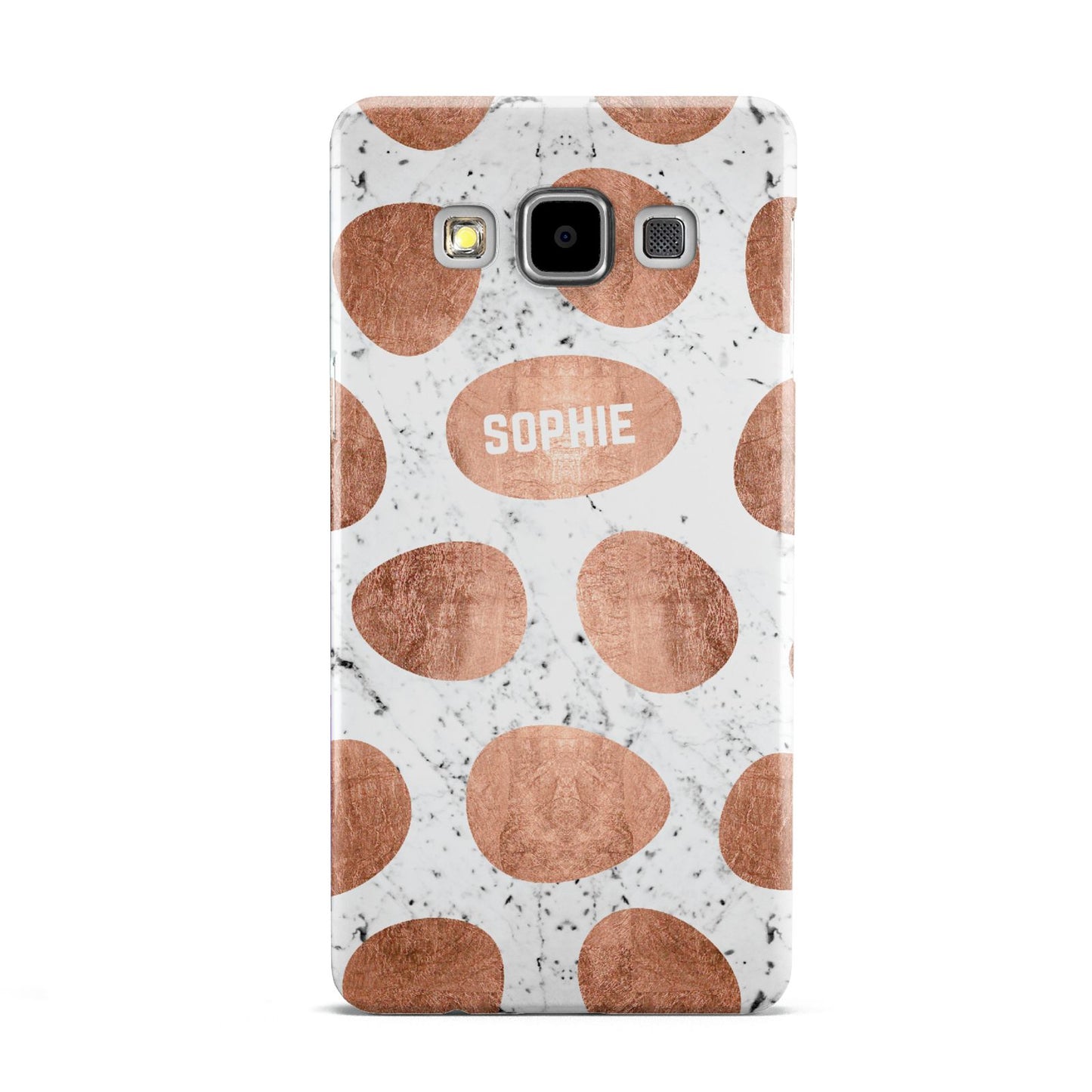 Personalised Marble Name Initials Rose Gold Dots Samsung Galaxy A5 Case