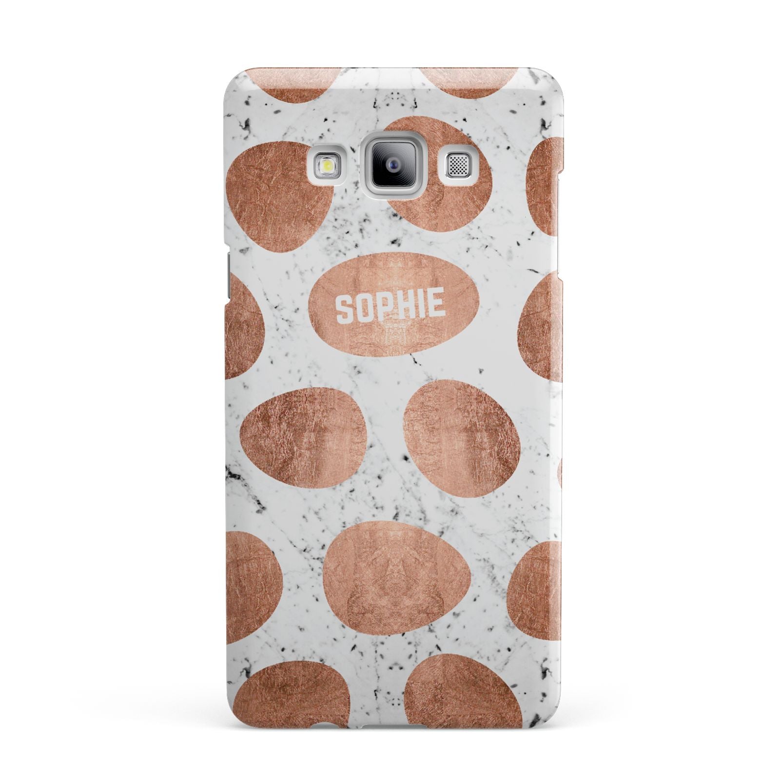 Personalised Marble Name Initials Rose Gold Dots Samsung Galaxy A7 2015 Case