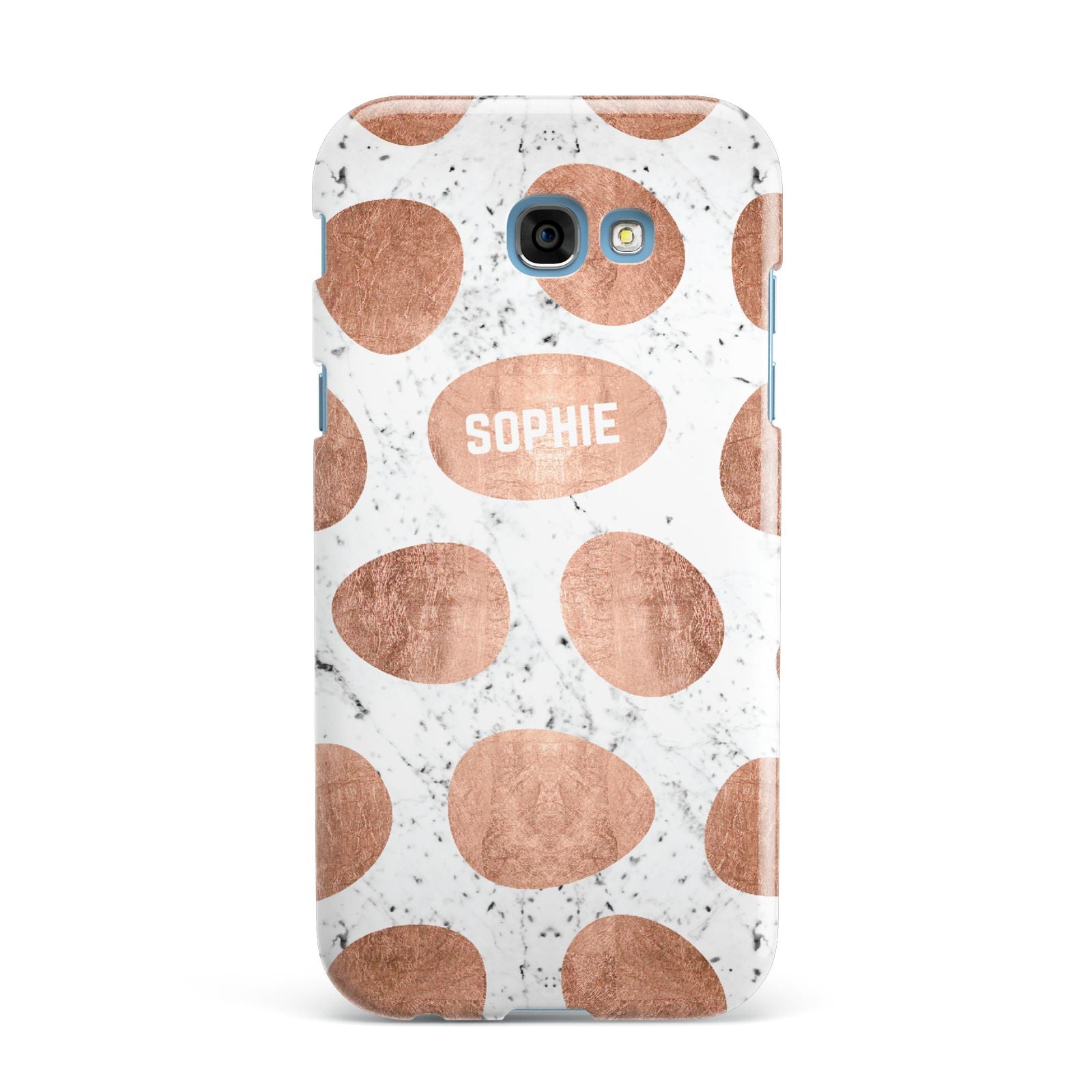 Personalised Marble Name Initials Rose Gold Dots Samsung Galaxy A7 2017 Case